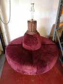 Velvet Cylindrical Seat with Integrated Lamp