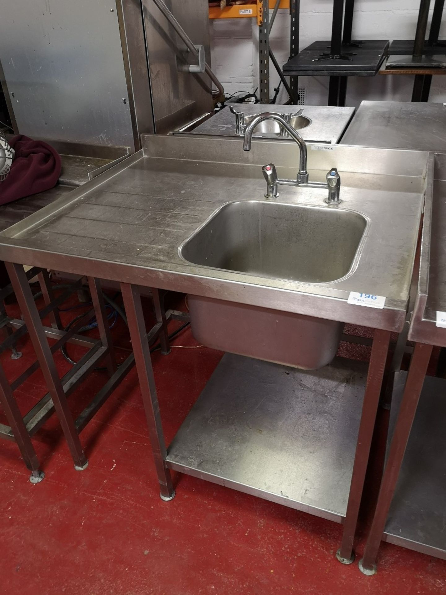 Stainless Steel Two Tier Sink Unit with Run Off - Image 2 of 3