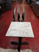 (4) Square Laminated Marble Effect / Steel Frame Fold-Up dining tables