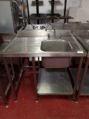 Stainless Steel Two Tier Sink Unit with Run Off