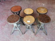 (6) Evertaut Cylindrical Industrial Style Stools