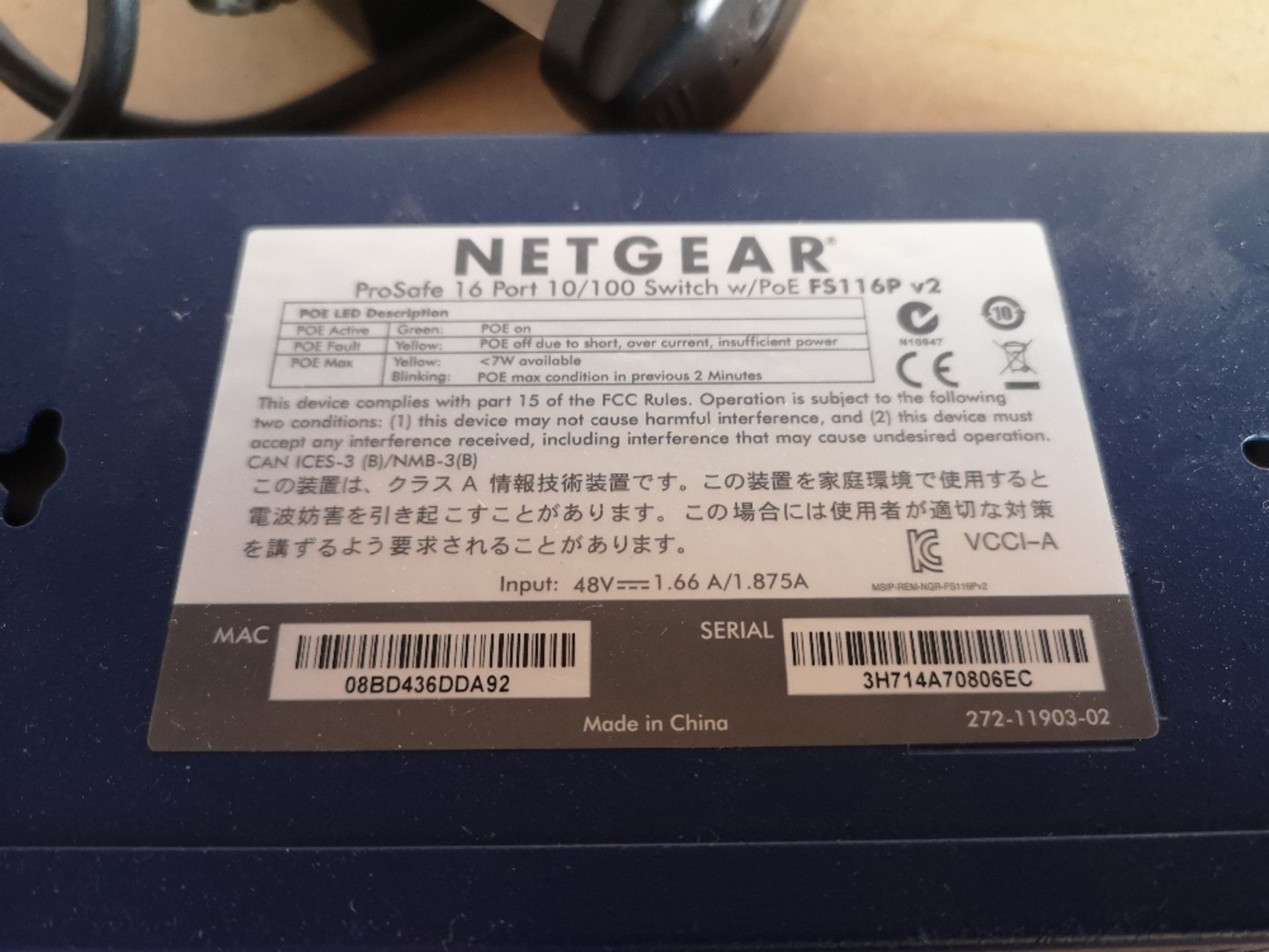 Netgear FS116P Prosafe 16 Port Switch - Bild 5 aus 5