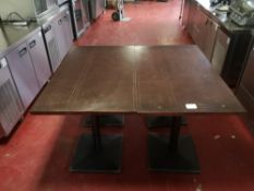 (2) Rectangular Copper Topped / Metal Frame Dining Tables