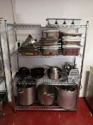 Four Tier Chrome Wire Rack & Contents to Include