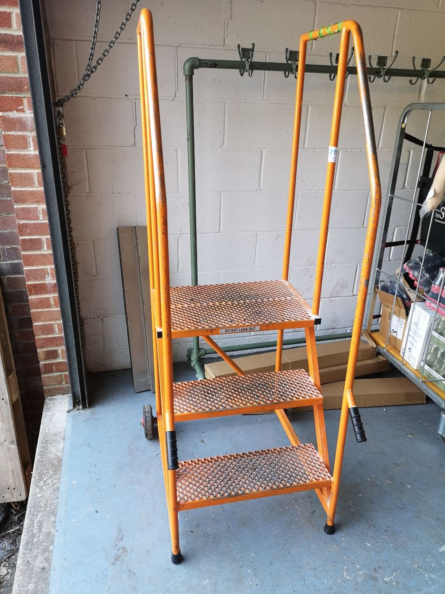 Three tread Mobile Warehouse Ladder