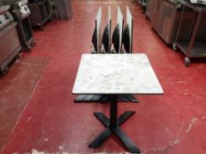 (5) Square Laminated Marble Effect / Steel Frame Fold-Up dining tables