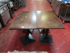 (2) Rectangular Copper Topped / Metal Frame Dining Tables