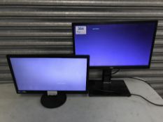 (2) AOC flat screen monitors