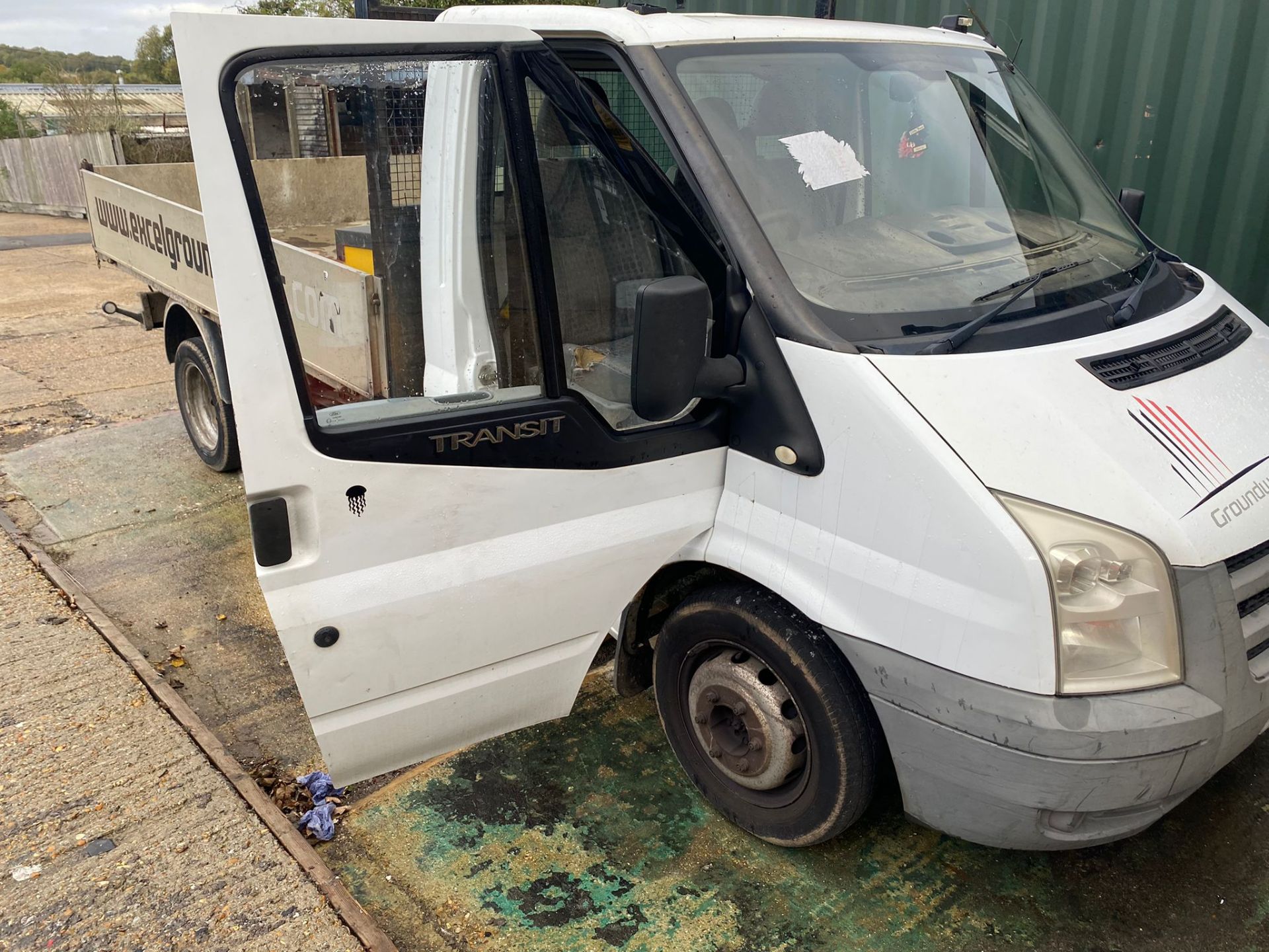 Ford Transit 100T350M drop side van, Registration BU07 UEW - Image 4 of 10