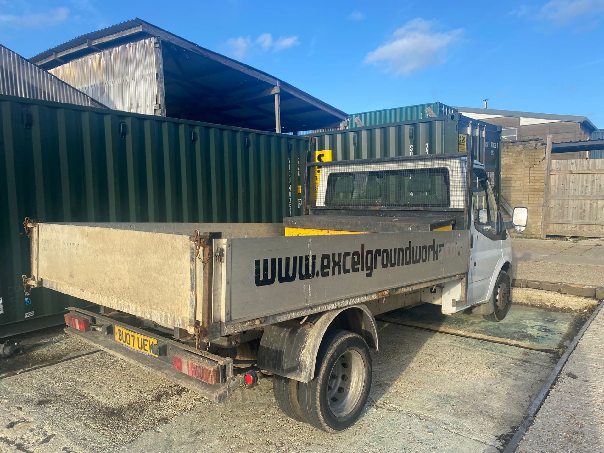 Ford Transit 100T350M drop side van, Registration BU07 UEW - Image 2 of 10