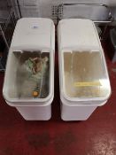 (2) Vogue Polypropylene Mobile Ingredient Bins