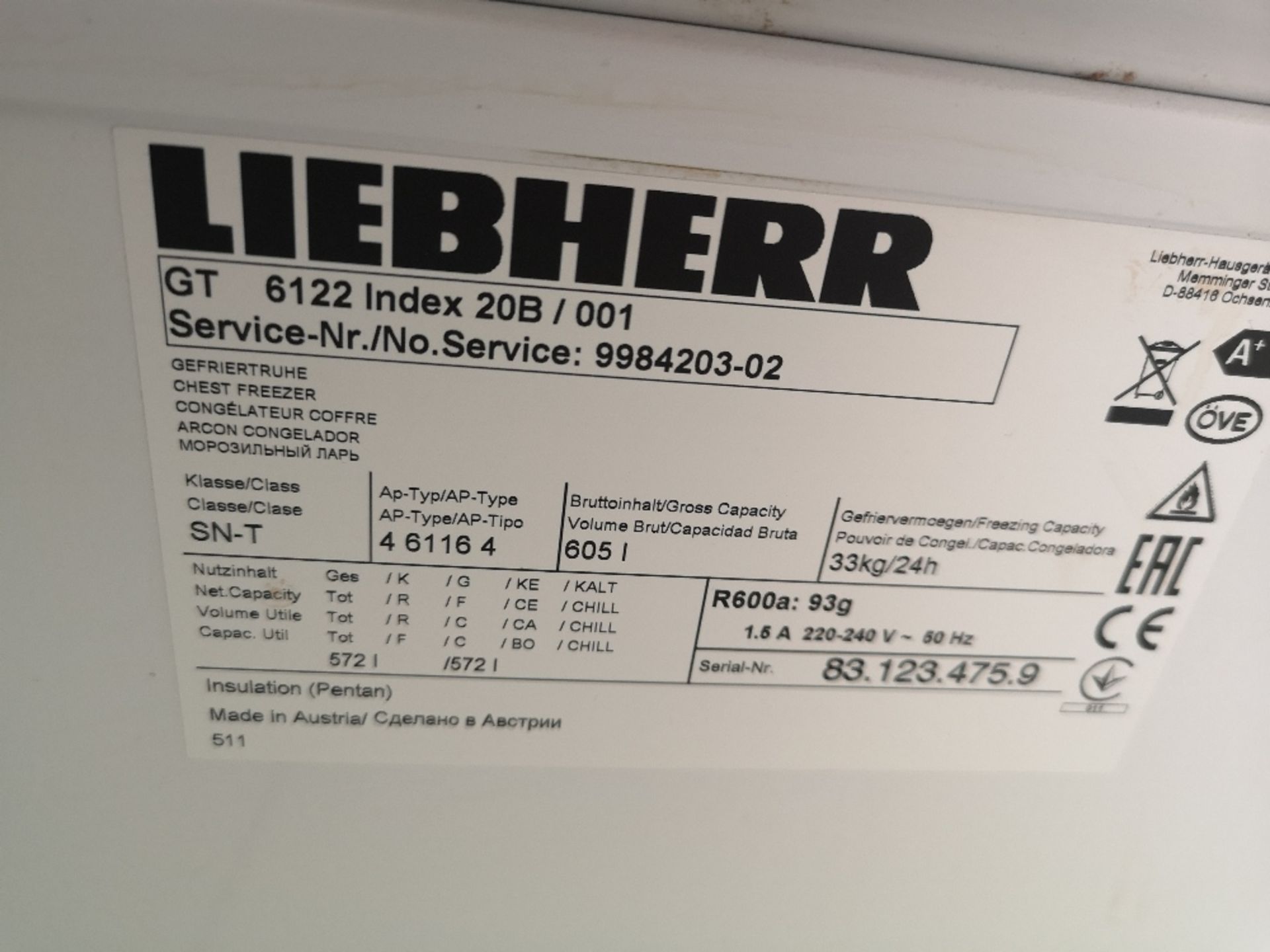 Liebherr GT 6122 Comfort Chest Freezer - Image 3 of 3