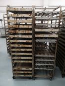 (2) Sixteen Slot Bakery Rack/Tray Stainless Steel Trollies