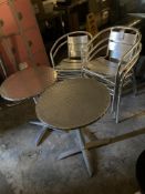 5 Aluminium Dining Chairs and 2 Circular Tables