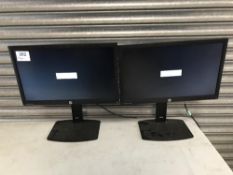 (2) HP Prodisplay P222VA 22 inch flat screen monitors with stands