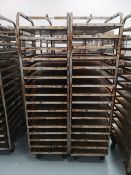 (2) Sixteen Slot Bakery Rack/Tray Stainless Steel Trollies