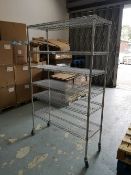 Chrome Wire Five Tier Mobile Rack