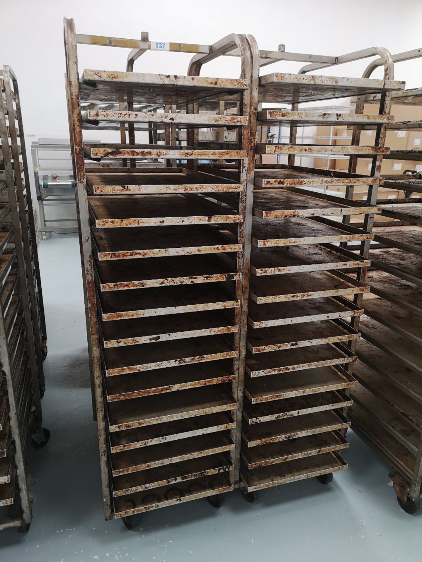 (2) Sixteen Slot Bakery Rack/Tray Stainless Steel Trollies - Image 2 of 3