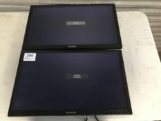 (2) Lenovo LT2423WC 24 inch flat screen monitors with wall mount