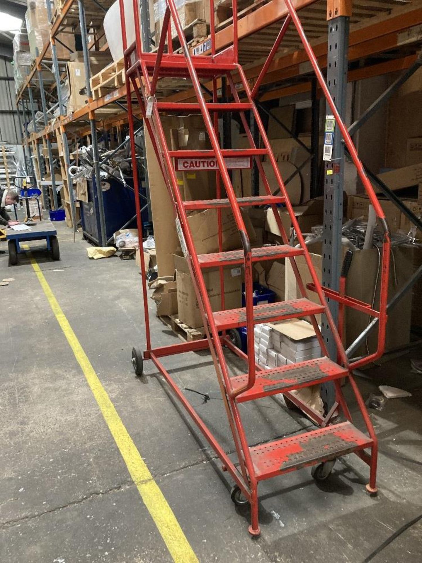 Steel mobile 9-step mobile aircraft ladders