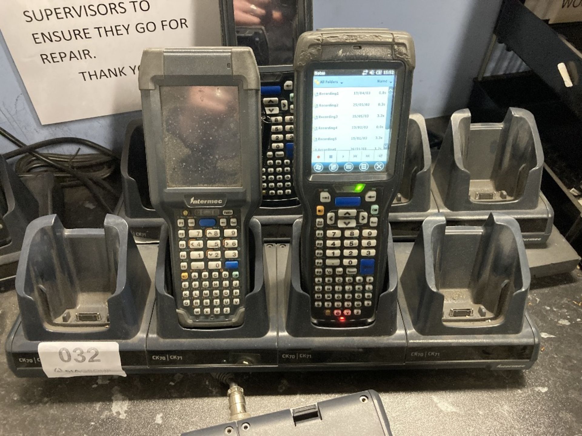 Quantity of Intermac/Honeywell digital barcode scanners with charging docks, replaceable battery's e - Image 5 of 5