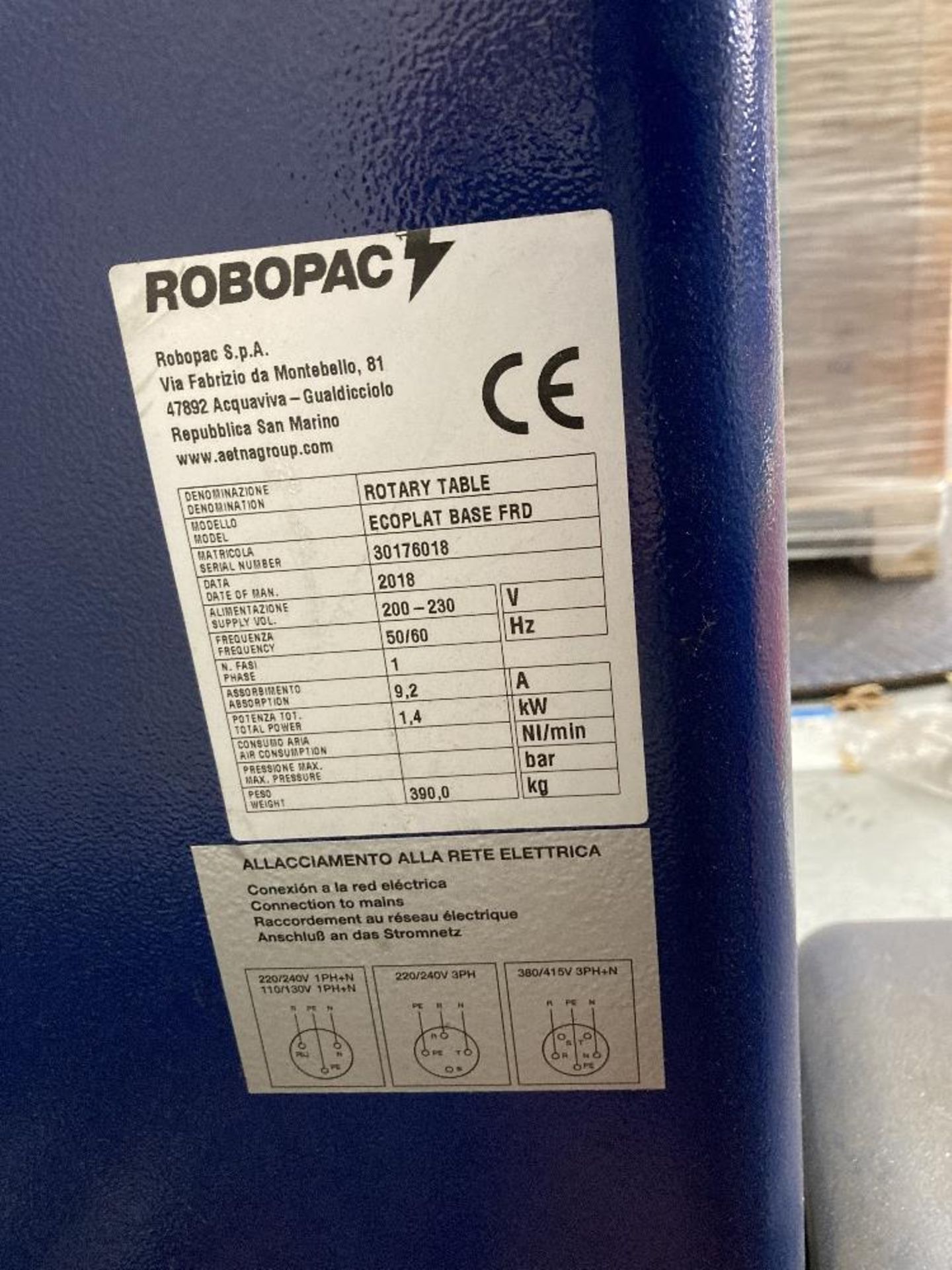 Ecoplat Robopac rotary base pallet wrapper - Image 4 of 5