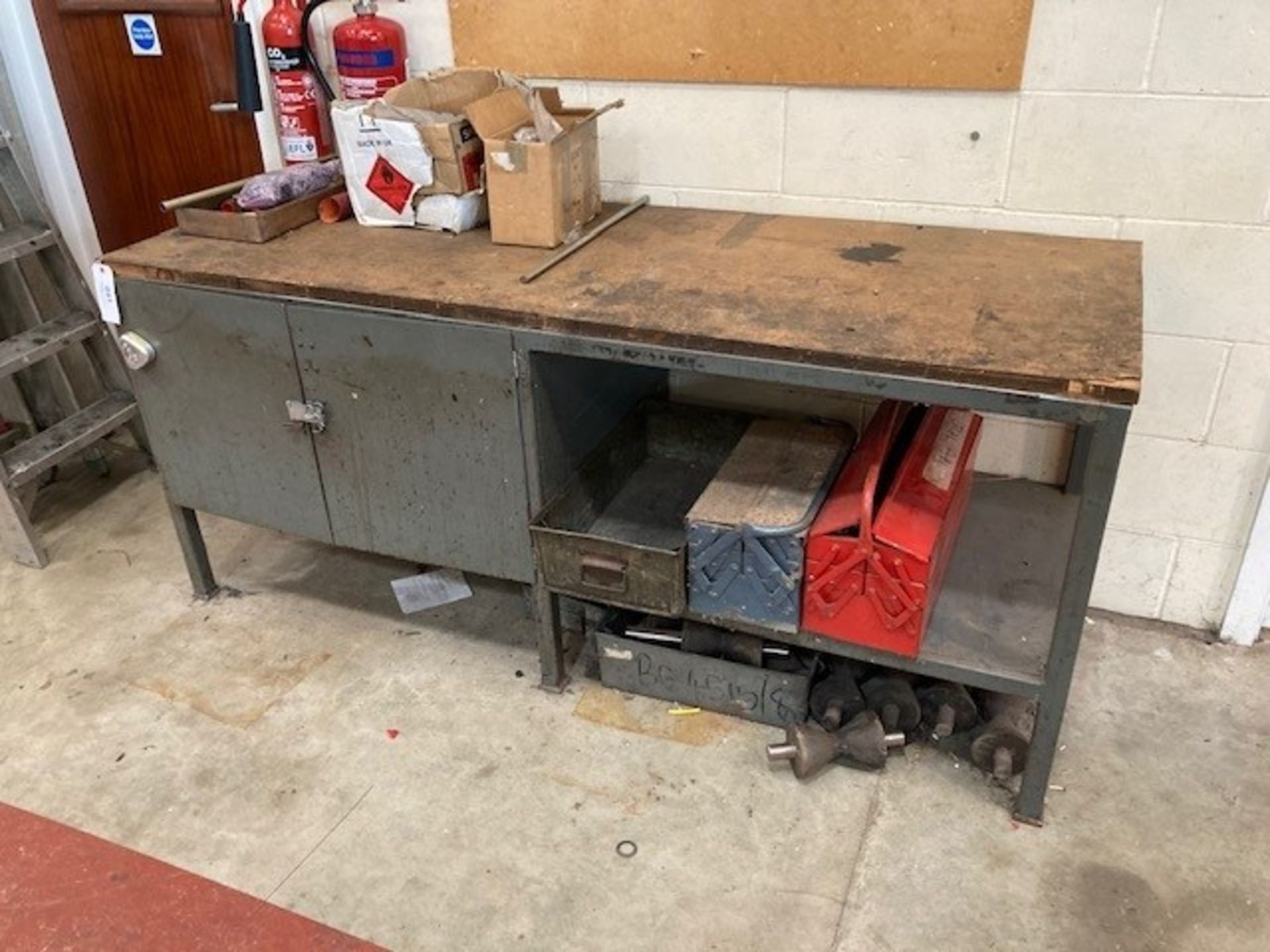 Two Tier Steel Workbench & Contents - Image 2 of 2