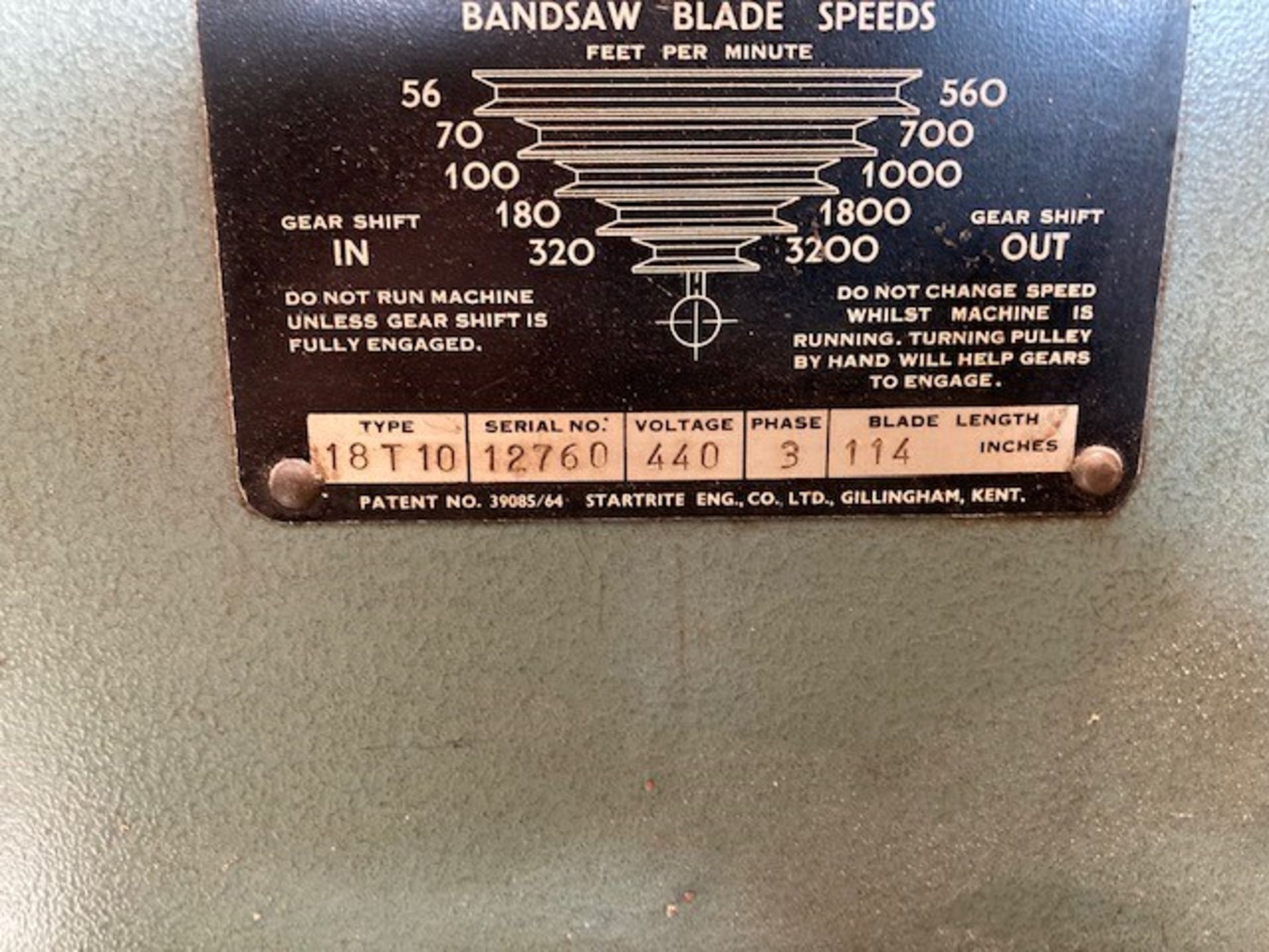 Startrite 18-T-10 Vertical Bandsaw - Image 5 of 5