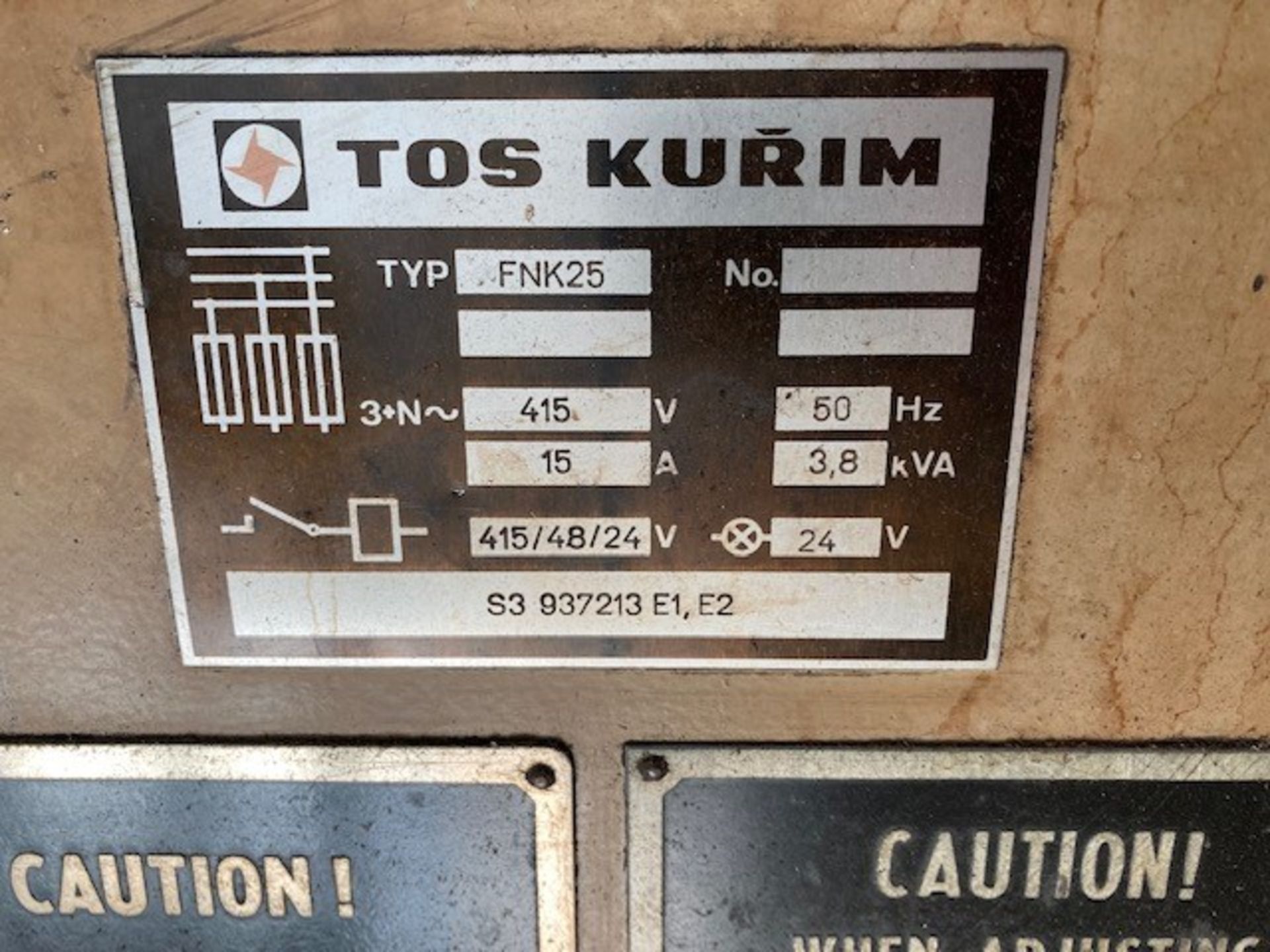Tos Kurim Finesa FNK 25 Universal Vertical Milling Machine - Image 5 of 6