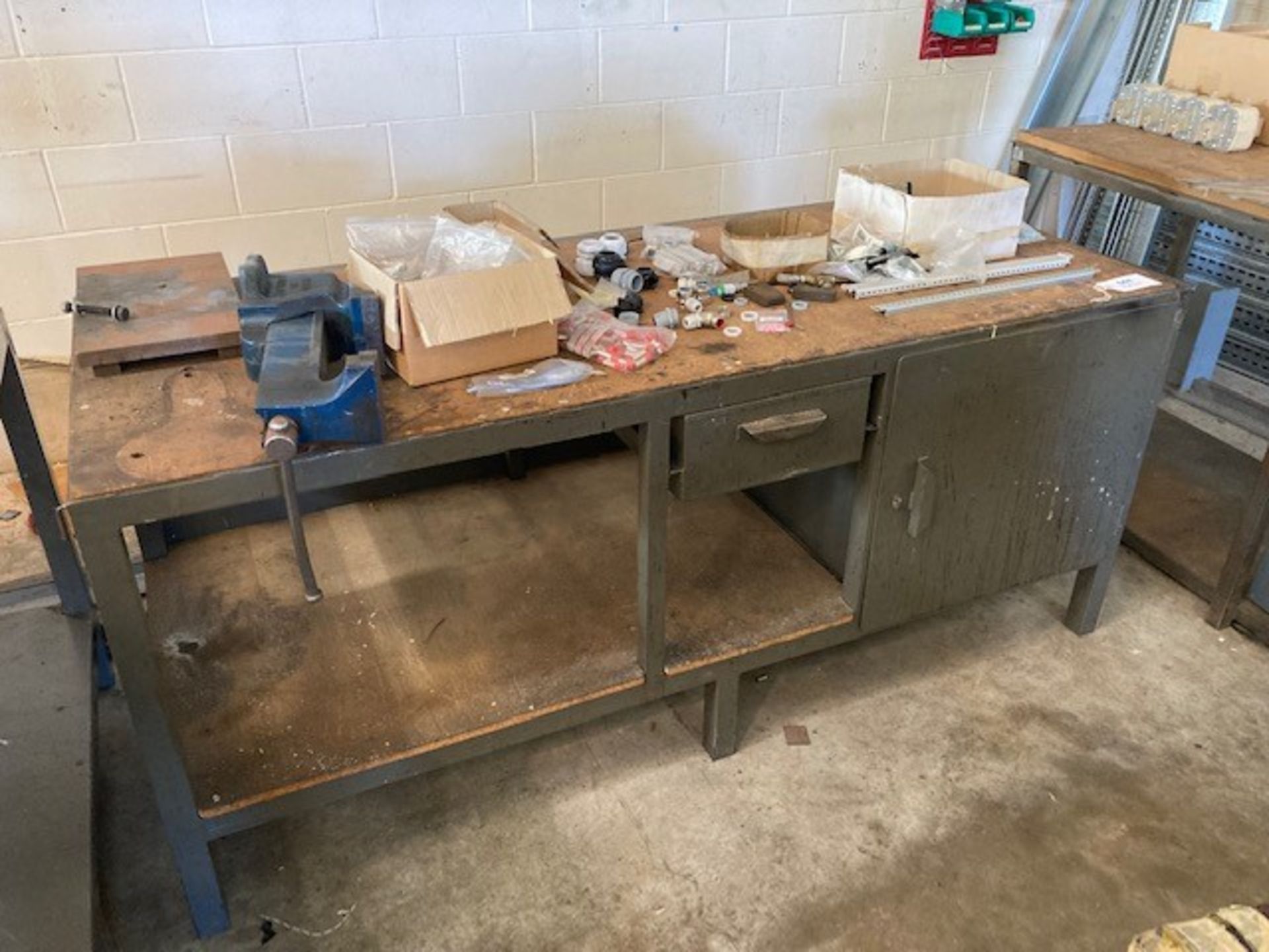 Two Tier Steel Workbench & Contents - Image 2 of 3