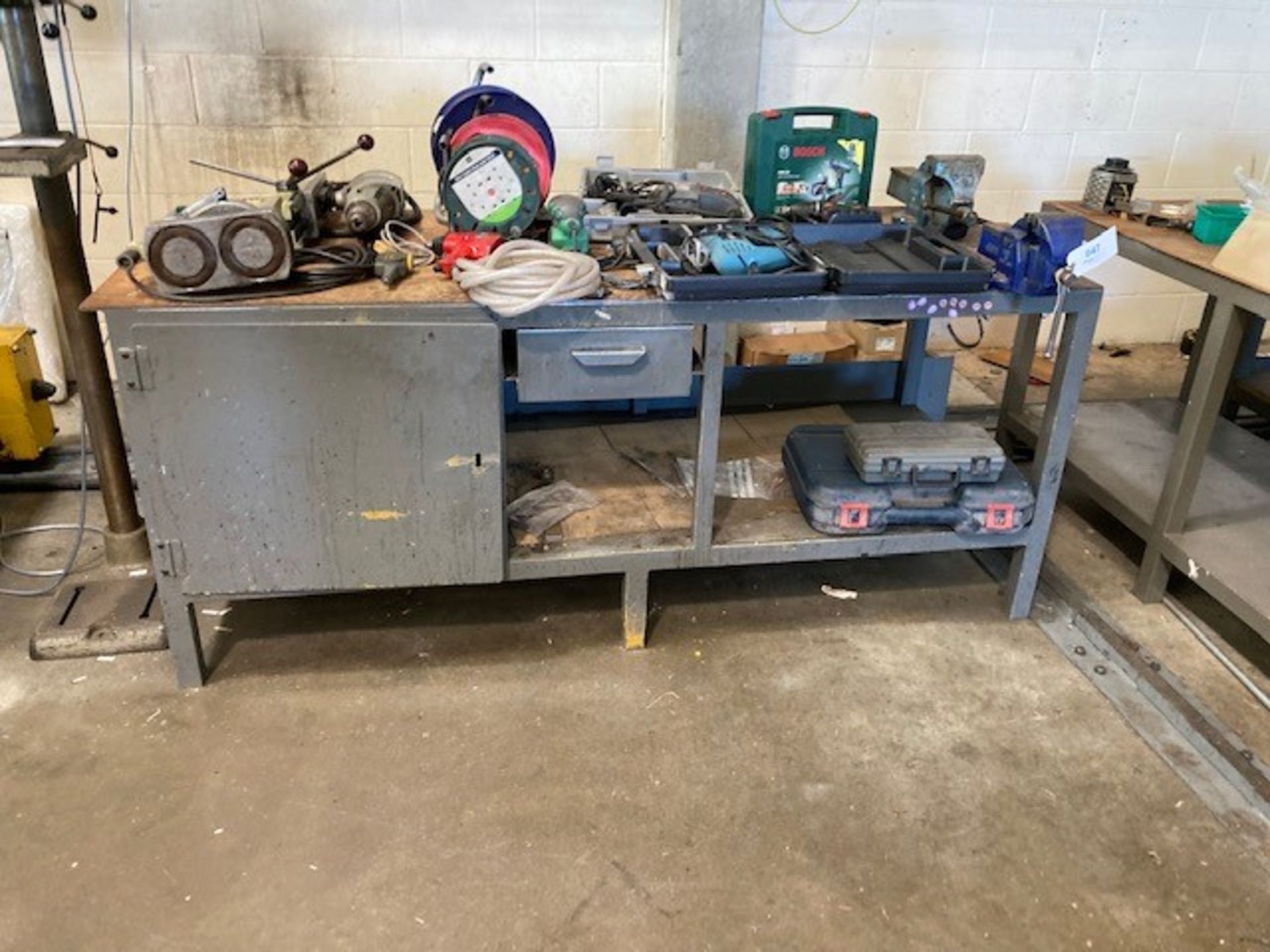 Two Tier Steel Workbench & Contents - Image 2 of 3
