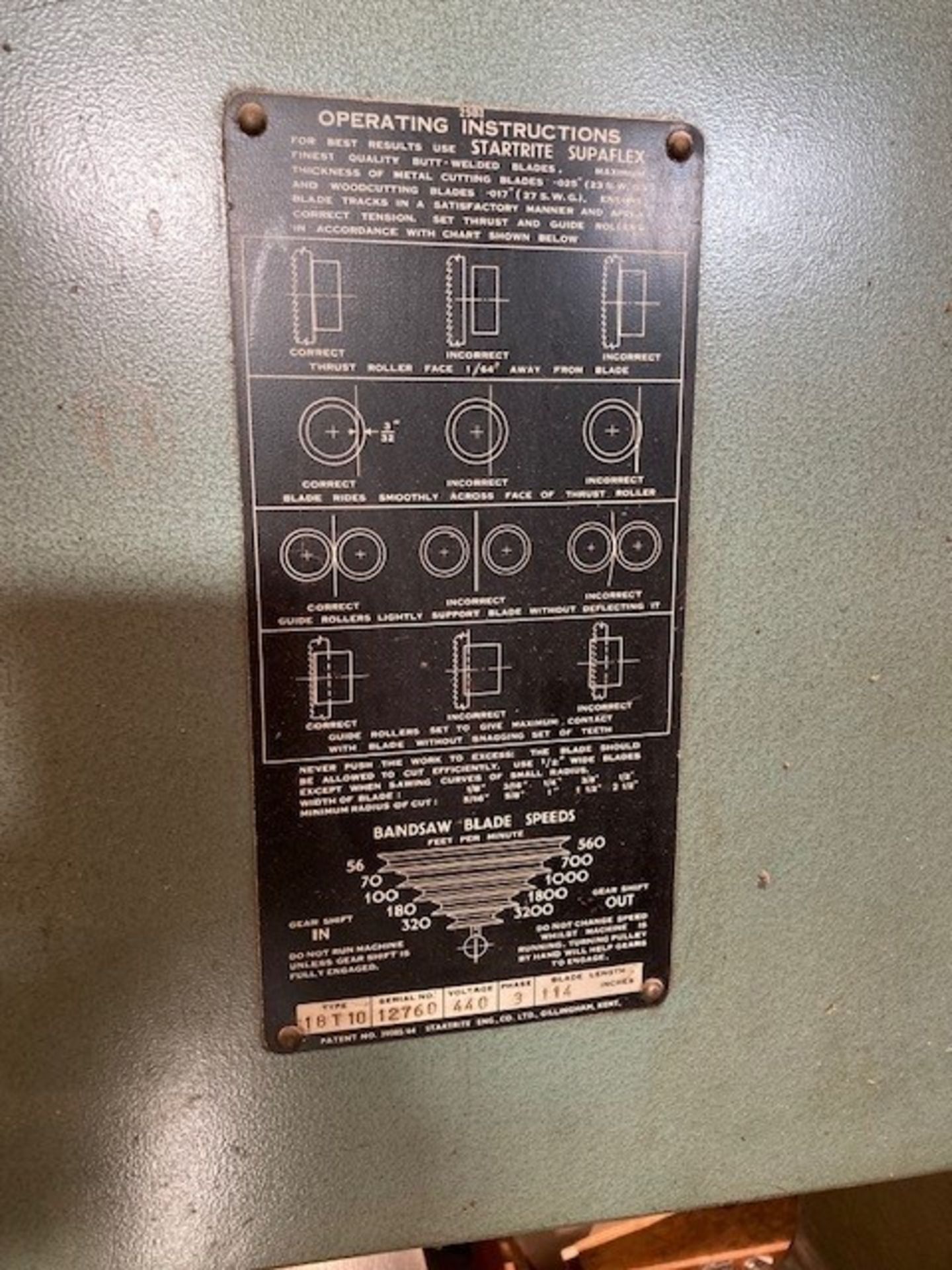 Startrite 18-T-10 Vertical Bandsaw - Image 4 of 5