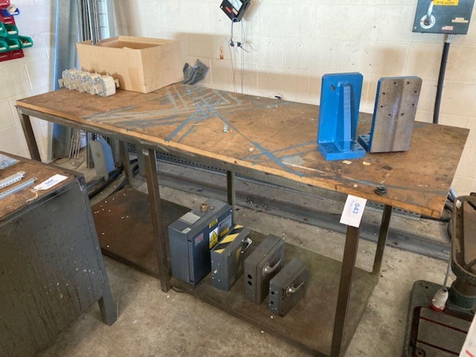 Two Tier Steel Workbench & Contents