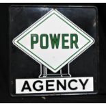 Original Power Agency Enamelled Steel Sign