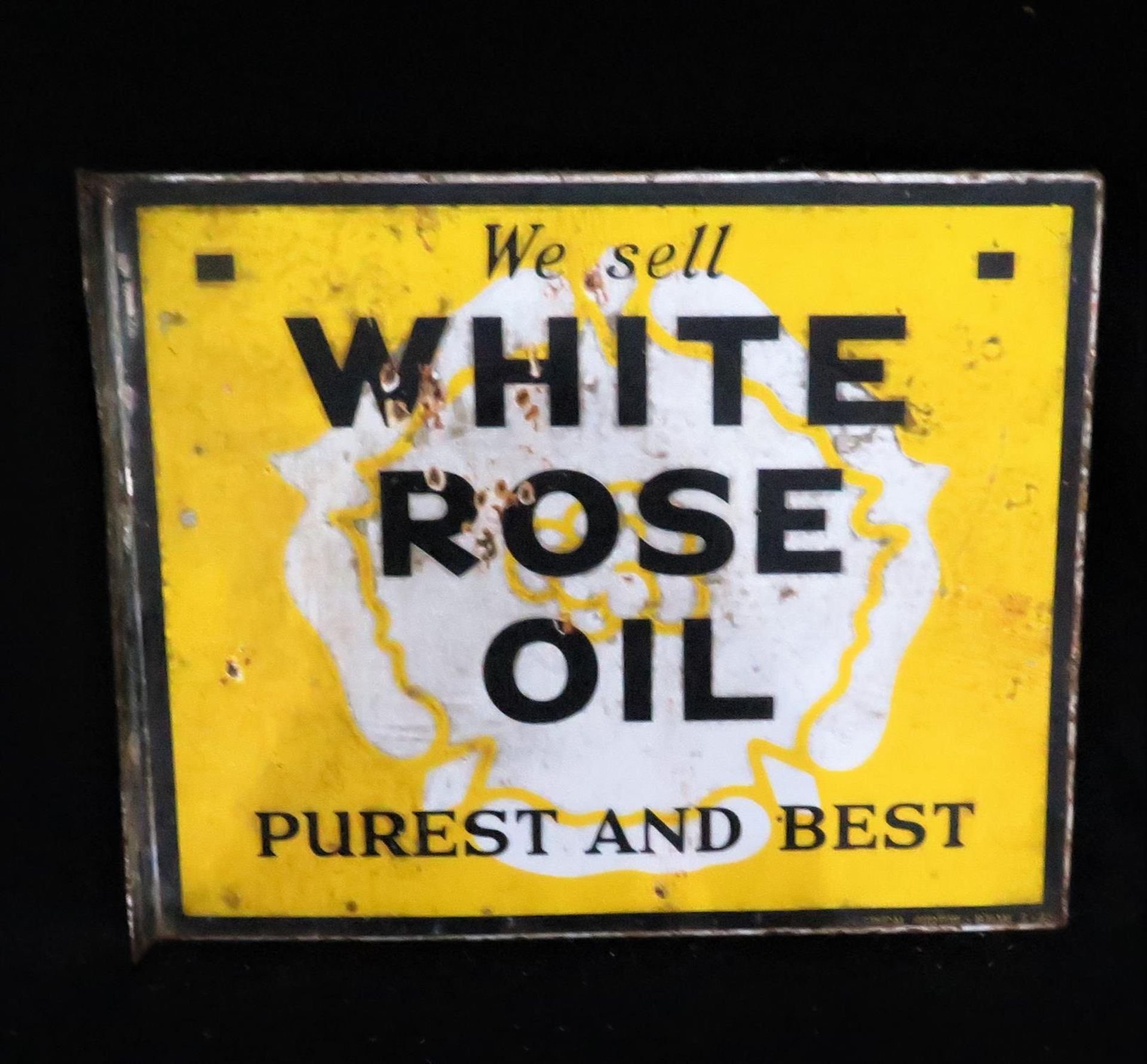 Original White Rose Oil Enamelled Steel Sign