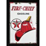 Original Texaco Fire-Chief Enamelled Steel Sign