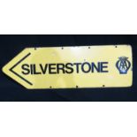 Original AA Silverstone Enamelled Steel Sign