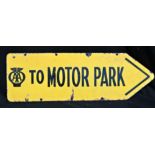 Original AA Motor Park Enamelled Steel Sign