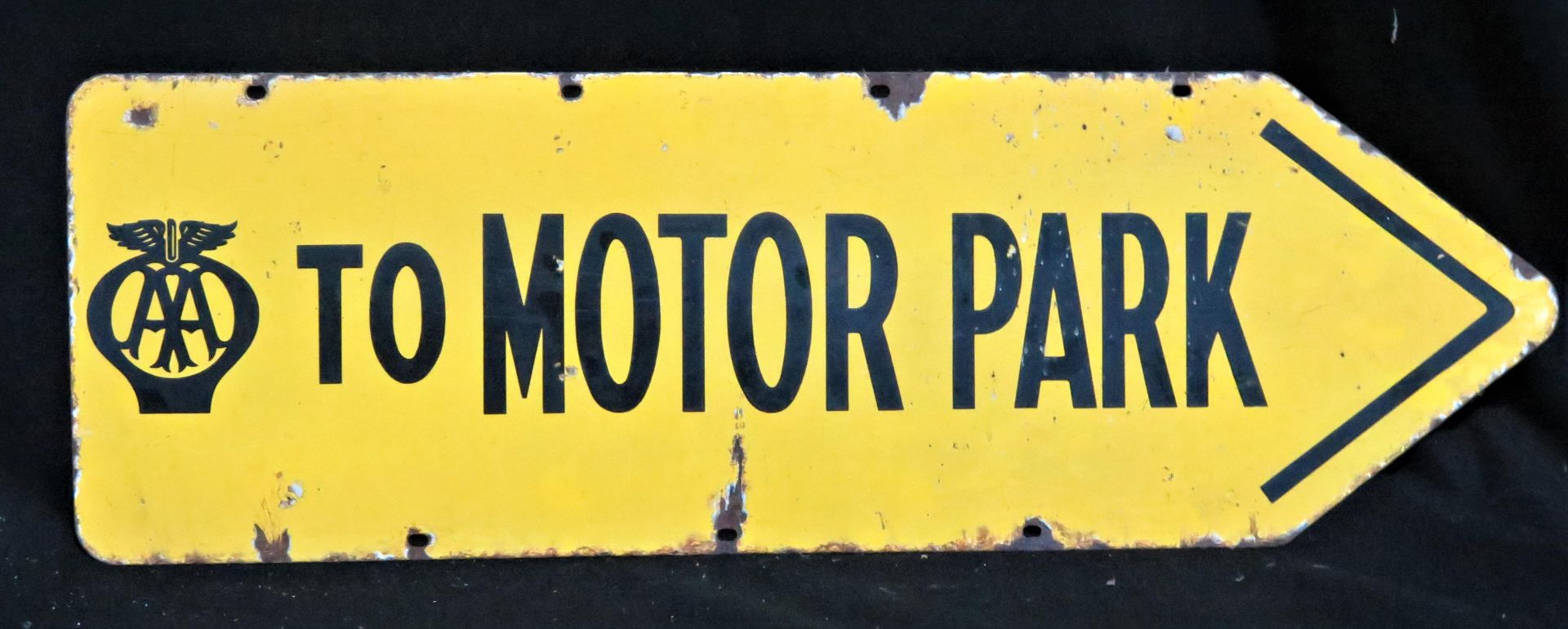 Original AA Motor Park Enamelled Steel Sign