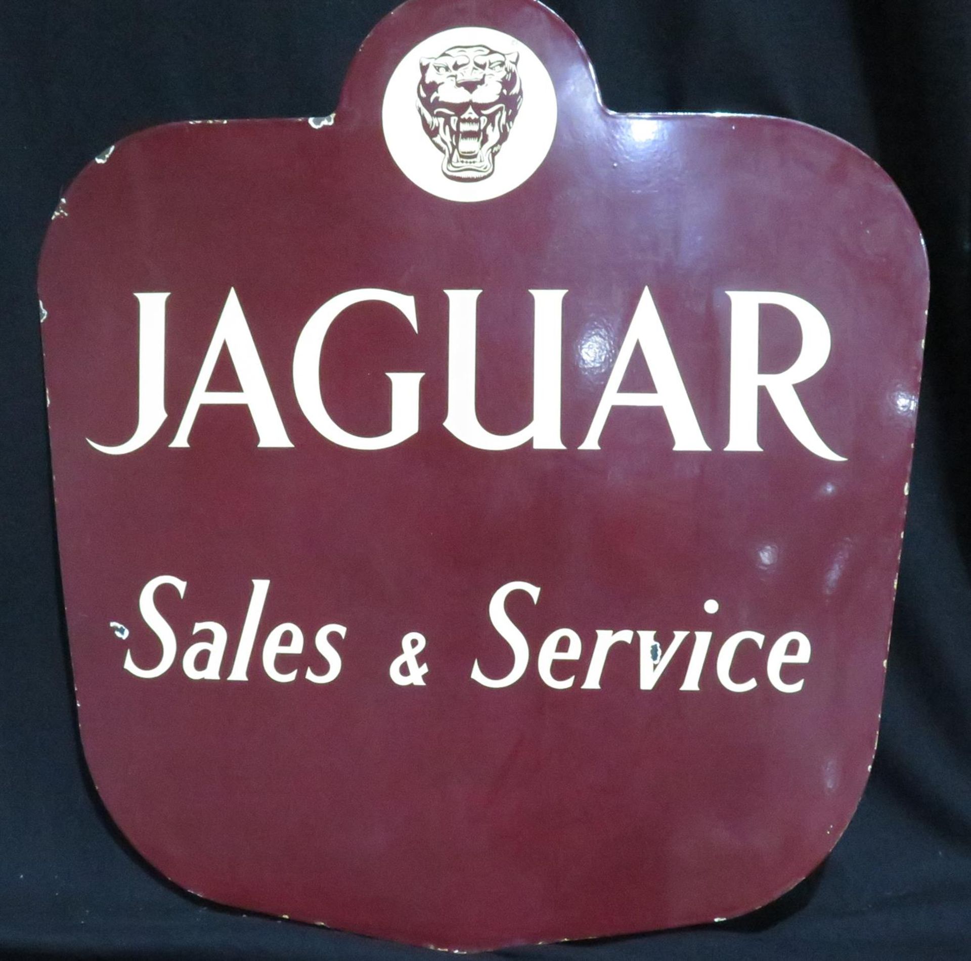 Original and Rare Period Jaguar Dealer Enamelled Steel Sign