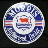 Original Double-Sided Morris Dealer Enamelled Steel Sign