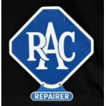 Original Double-Sided RAC Repairer Enamelled Steel Sign