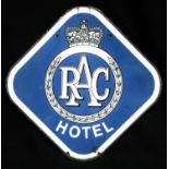 Original RAC Double Sided Hotel Enamalled Steel Sign