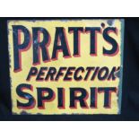 Original Pratt's Perfection Spirit Enamelled Steel Sign