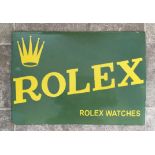 A Superb and Very Rare Original Tinplate Enamelled Rolex Advertising Sign