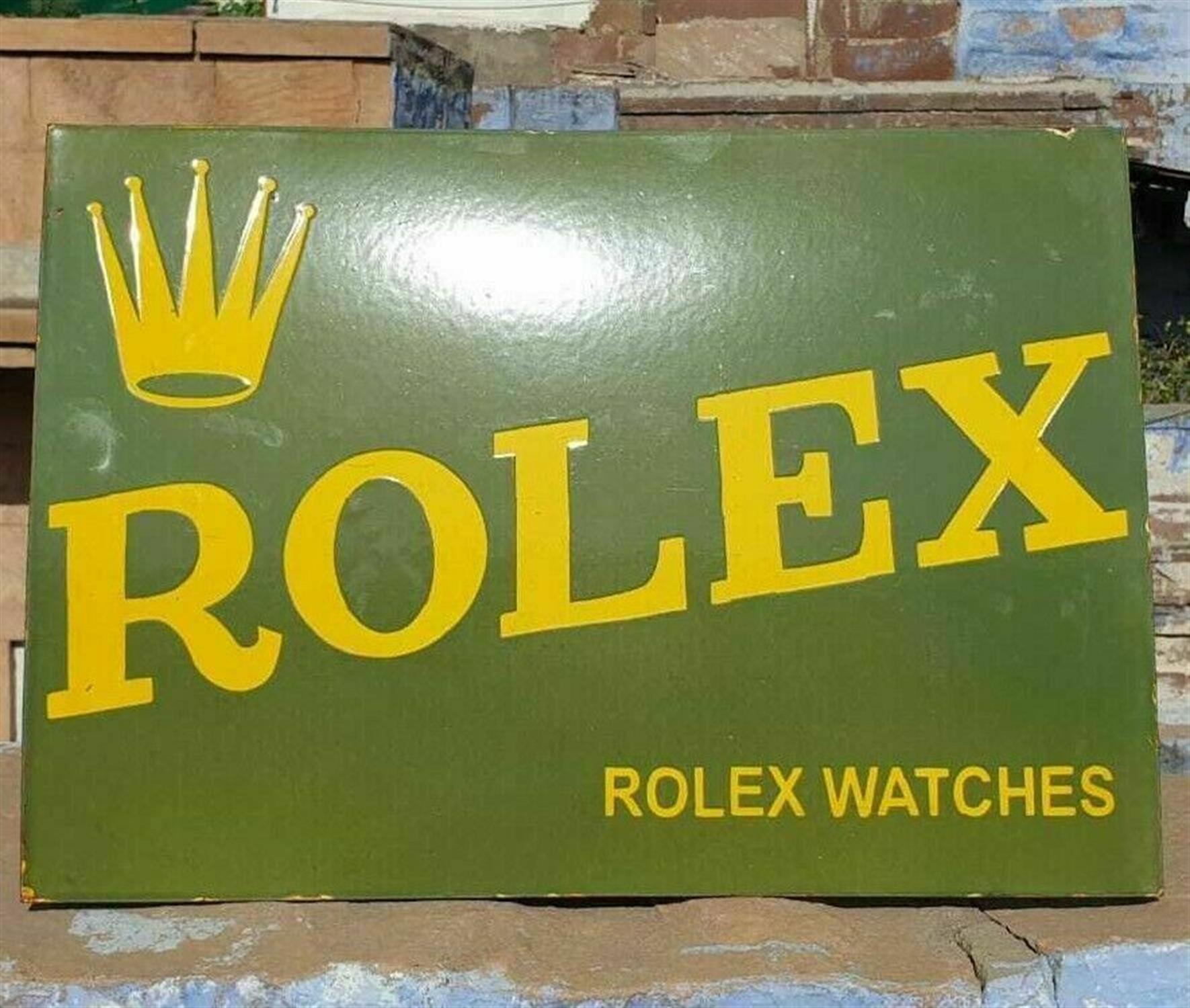 A Superb and Very Rare Original Tinplate Enamelled Rolex Advertising Sign - Image 3 of 5