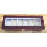 A Superb Rolex Six-Watch Display Case in Cherry Wood