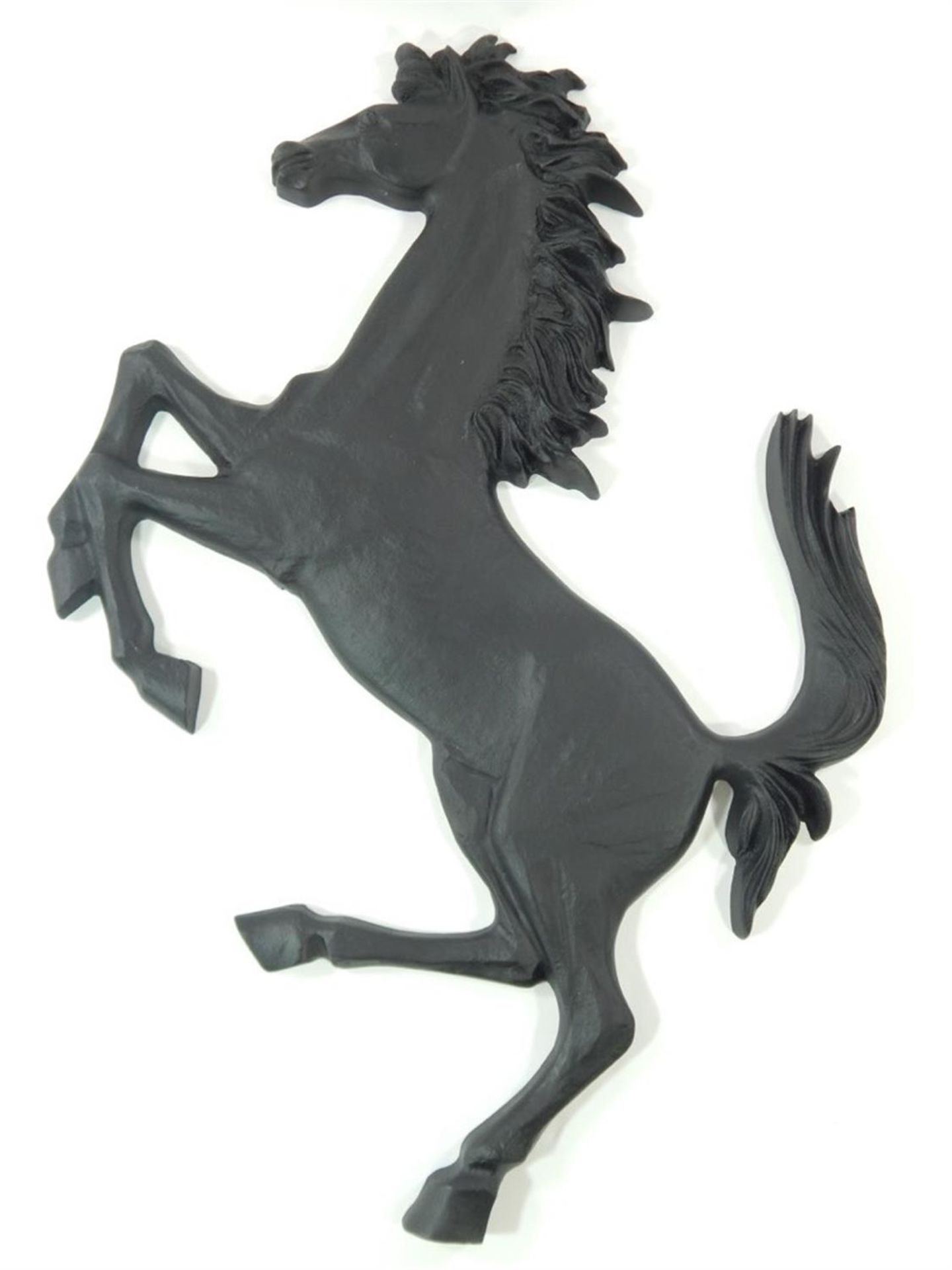 Large Aluminum Cavallino Prancing Horse Sign (Black) - Image 2 of 10