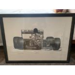 Jean Alesi Black and White Print by Alan Stammers