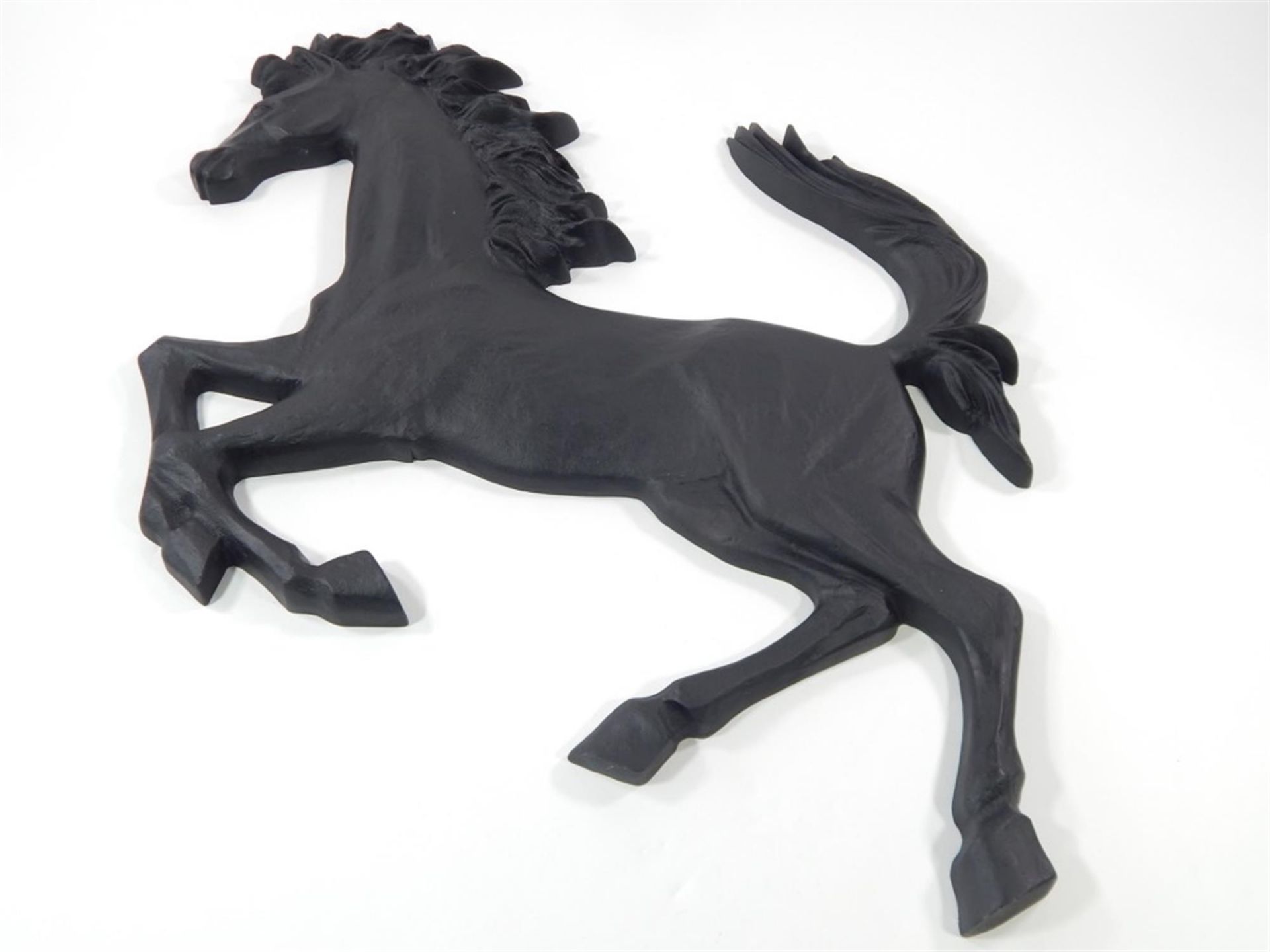 Large Aluminum Cavallino Prancing Horse Sign (Black) - Image 3 of 10